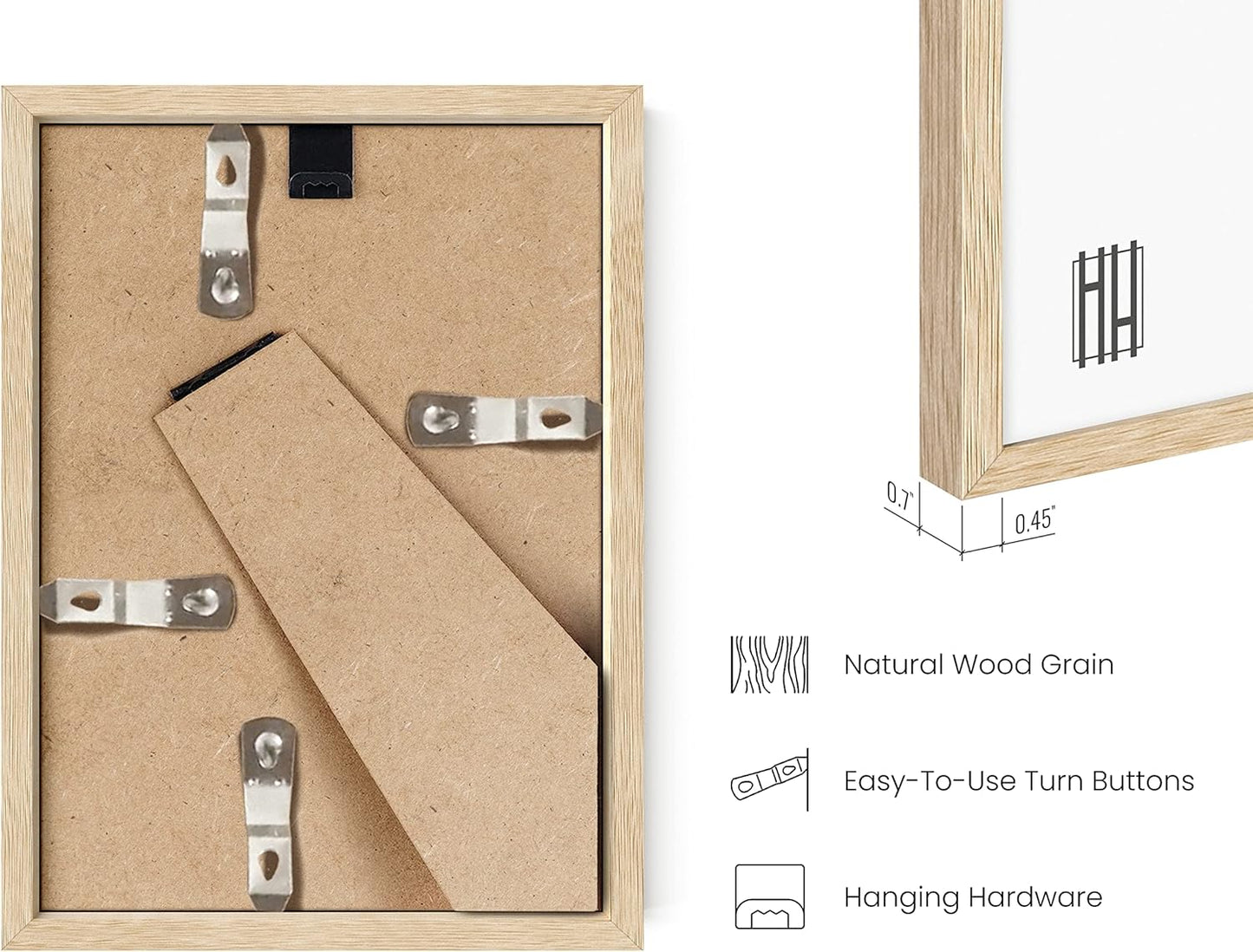 HAUS AND HUES Solid Oak 4x6 Picture Frame for Wall or Tabletop - Natural Wood Frame 4x6, Beige Photo Frame 4x6 for Walls, 4x6 Wood Picture Frame, 4 by 6 Picture Frame, 4x6 Frames for Pictures