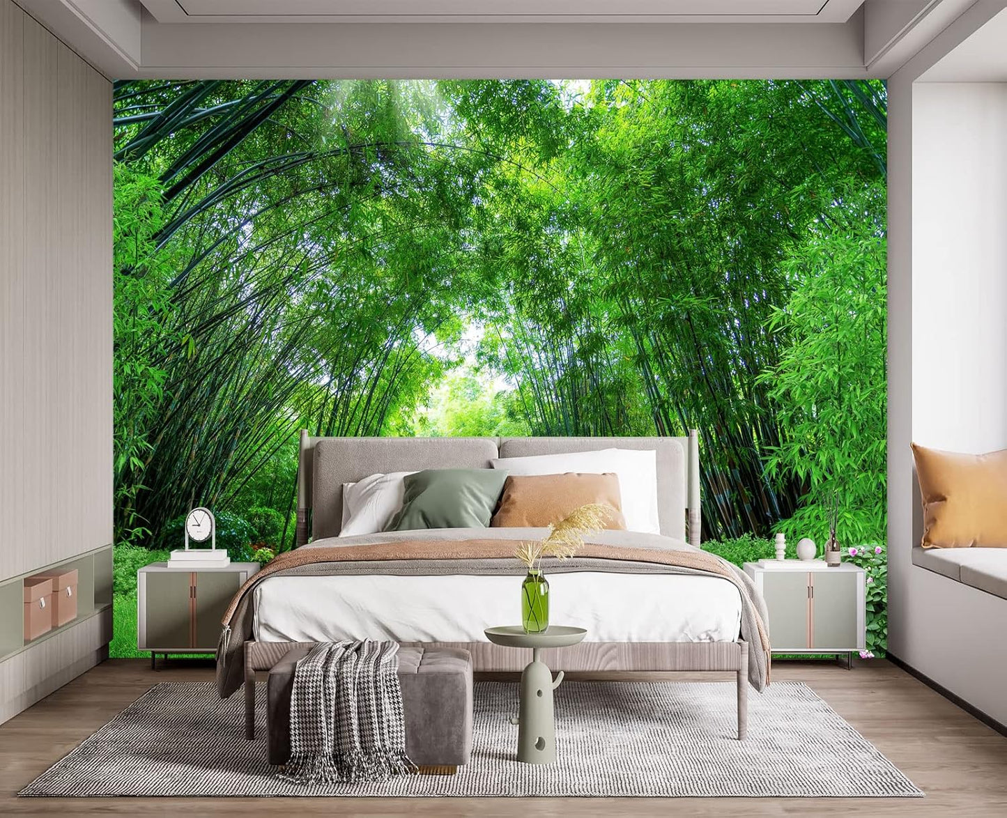 Green Bamboo Forest Wall Mural Wallpaper for Bedroom 178" x 117"