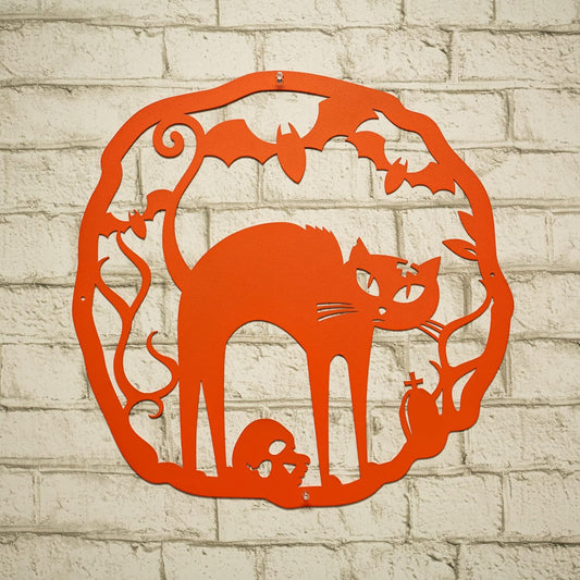 RealSteel Halloween Decoration, Indoor or Outdoor Wreath Front Door Sign, Wall Decor, Door Sign