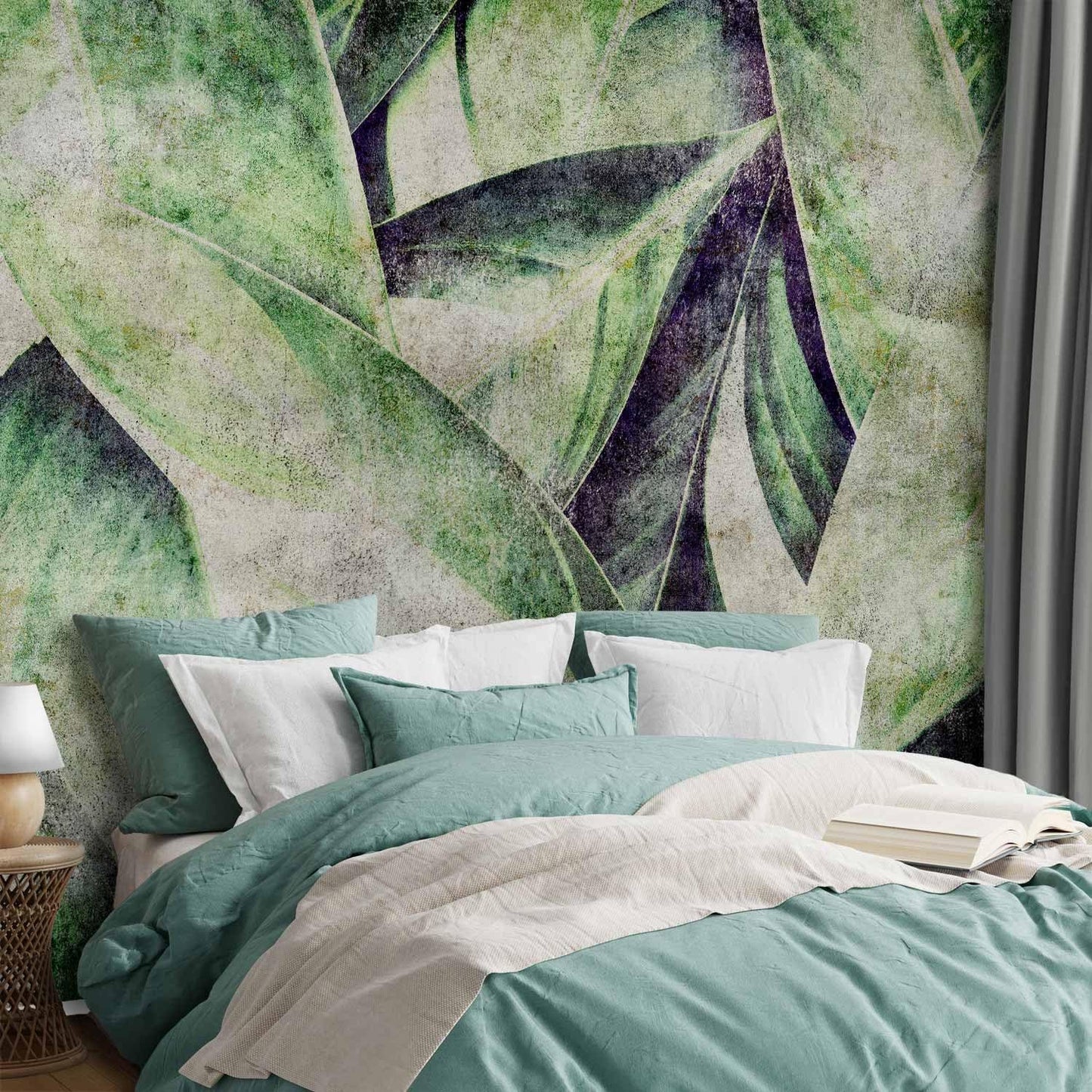 artgeist Premium Wall Mural Tropical Leaves 79x55 in - XXL Non-Woven Wallpaper Fleece Wall Decor Photo Print Picture Image Design Jungle Nature Botanical b-C-0844-a-a