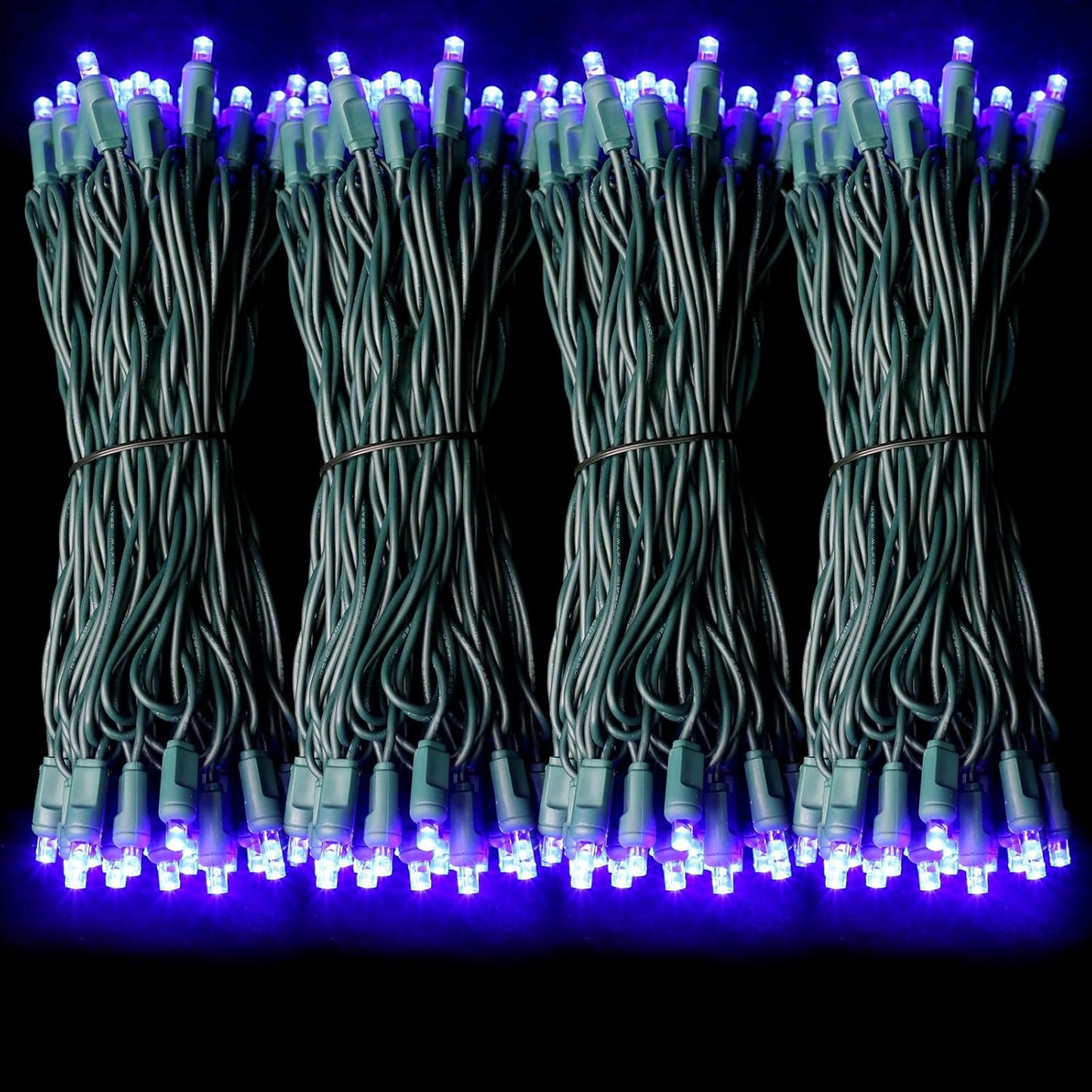 100Count (2pk of 50L) String Lights, LED Christmas Lights, 6" SPACING,Green Wire,Blue