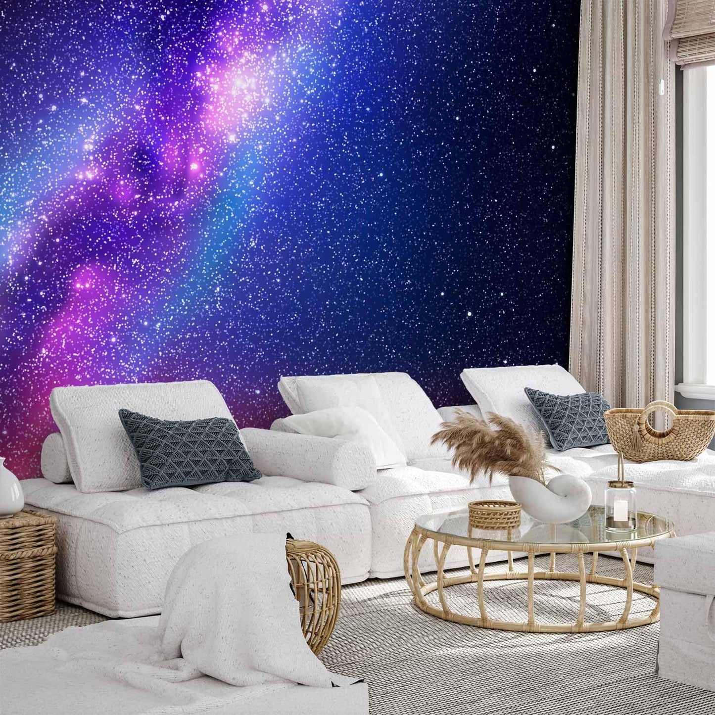 artgeist Wall Mural Galaxy 177x124 in - XXL Non-Woven Wallpaper Fleece Wall Decor Photo Print Picture Image Abstract Space Sky Star Cloud Violet f-C-0487-a-a
