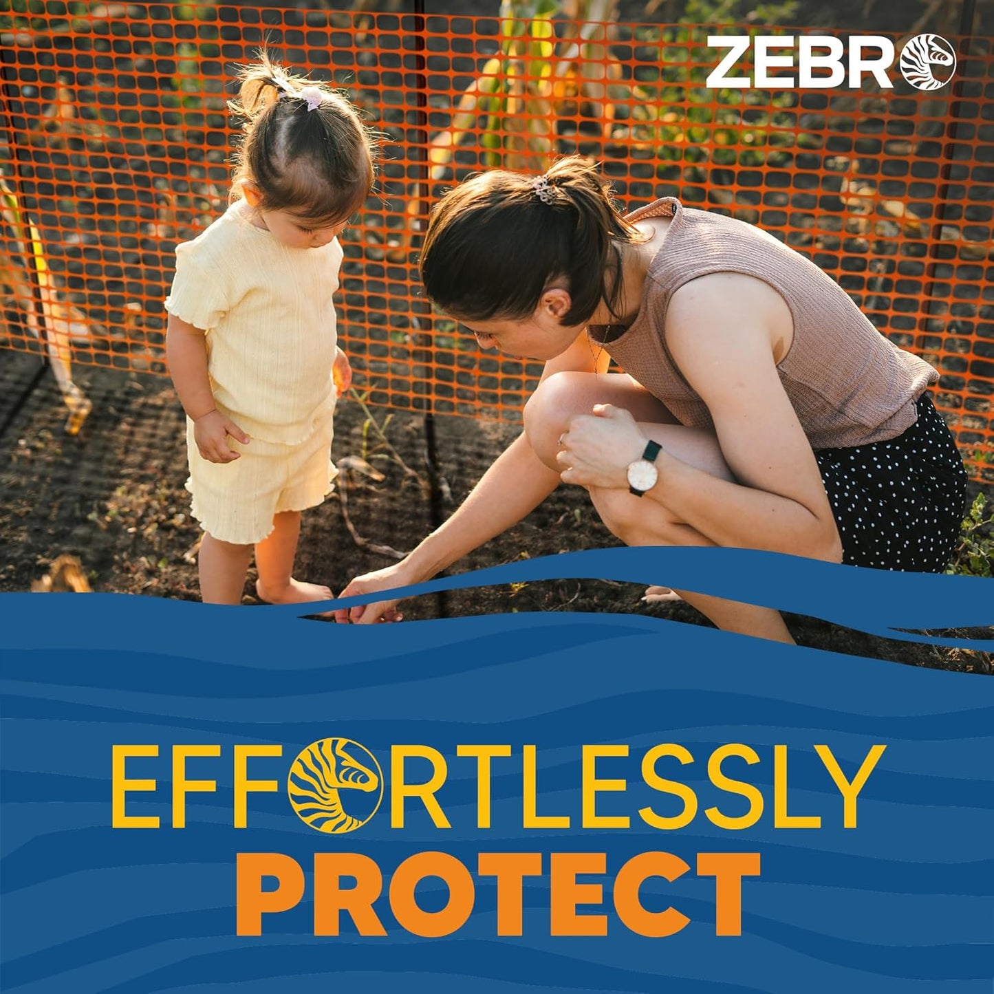 ZEBRO 4' x 100' Orange Plastic Garden Fence Roll – Light Duty Mesh Fencing for Temporary Fence, Snow, Garden Netting, Animal Barrier, Agricultural Fencing & Lawn Protection