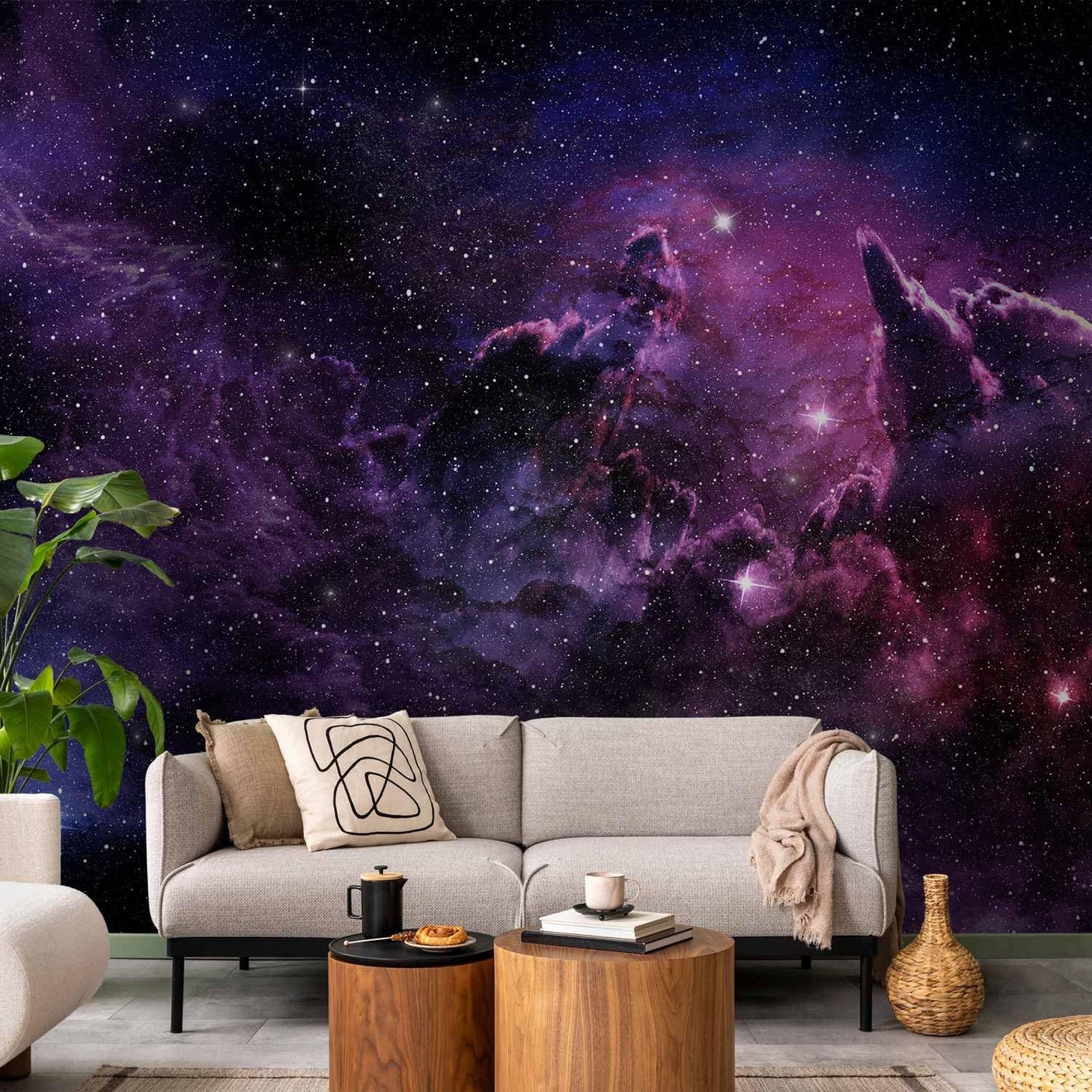 artgeist Wall Mural Cosmos Galaxy 173x124 in - Peel and Stick Self-Adhesive Wallpaper Removable Large Sticker Foil Wall Decor Print Picture Image Design a-C-0022-a-a