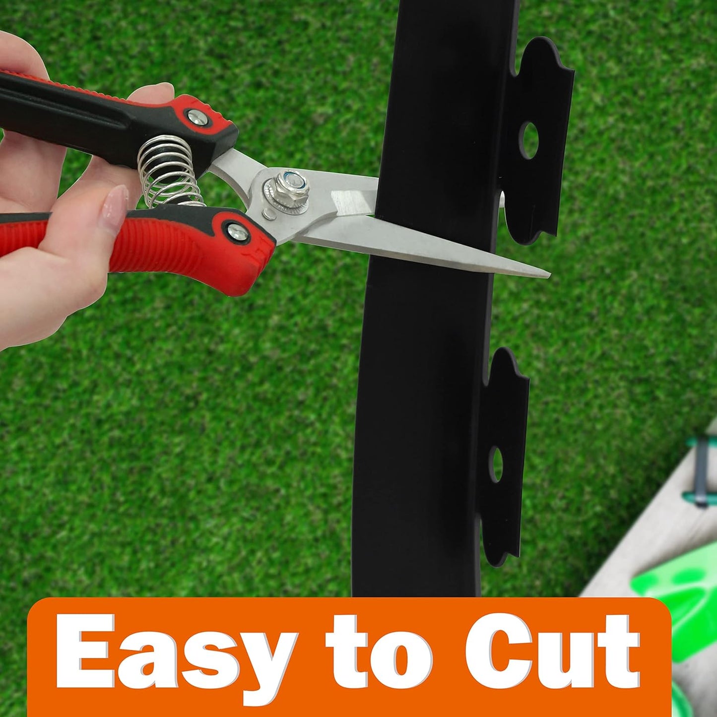 Gardzen 1.5" x 33' Landscape Edging Kit, Garden Edging Coil Comes with 40 Pcs Spikes, No Dig Lawn Border Design