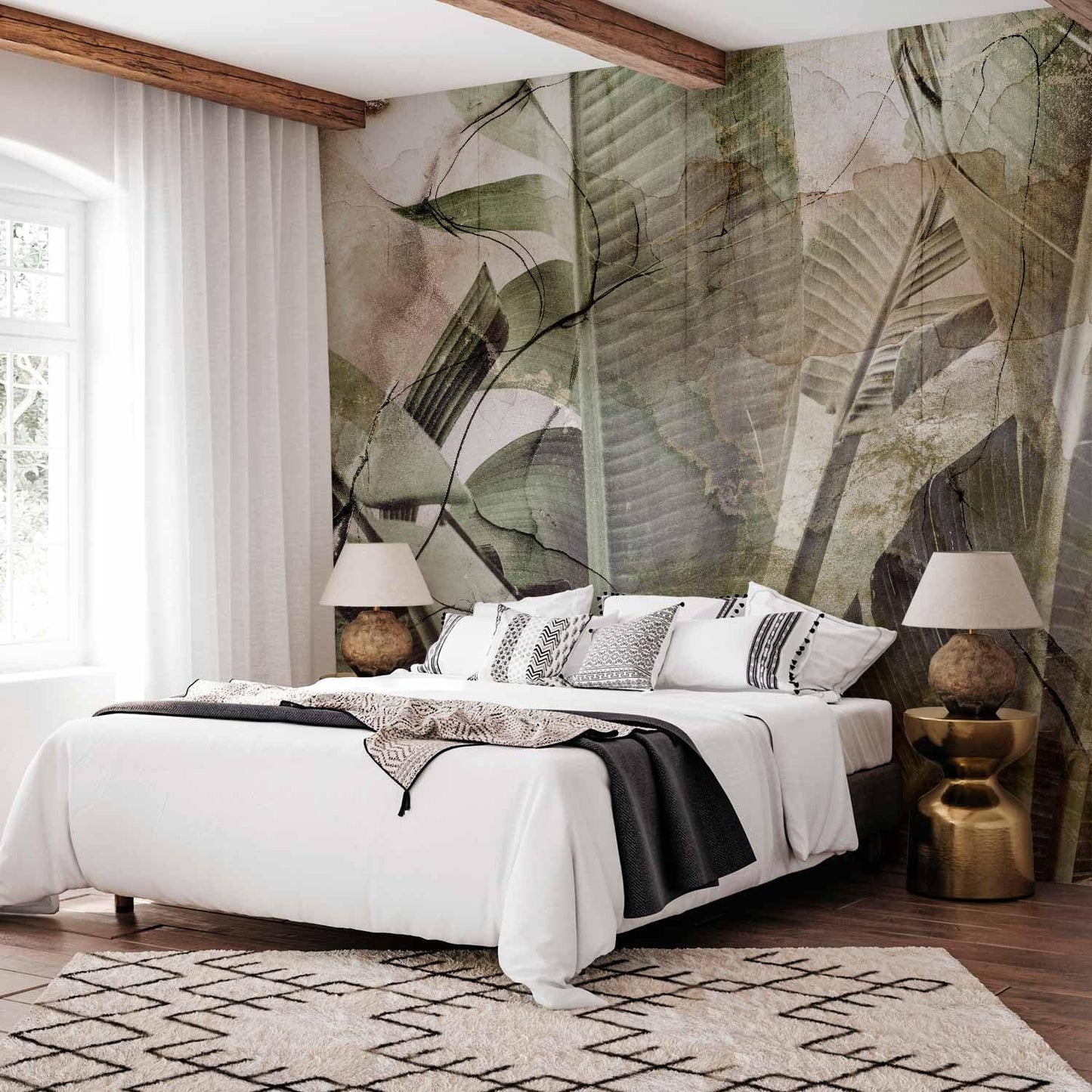 artgeist Premium Wall Mural Tropical Leaves 98x69 in - XXL Non-Woven Wallpaper Fleece Wall Decor Photo Print Picture Image Design Plant Jungle Nature Like Painted b-C-0776-a-a