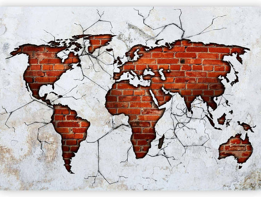 artgeist Premium Wall Mural World Map 98x69 in - XXL Non-Woven Wallpaper Fleece Wall Decor Photo Print Picture Image Design Map of The World k-A-0495-a-a