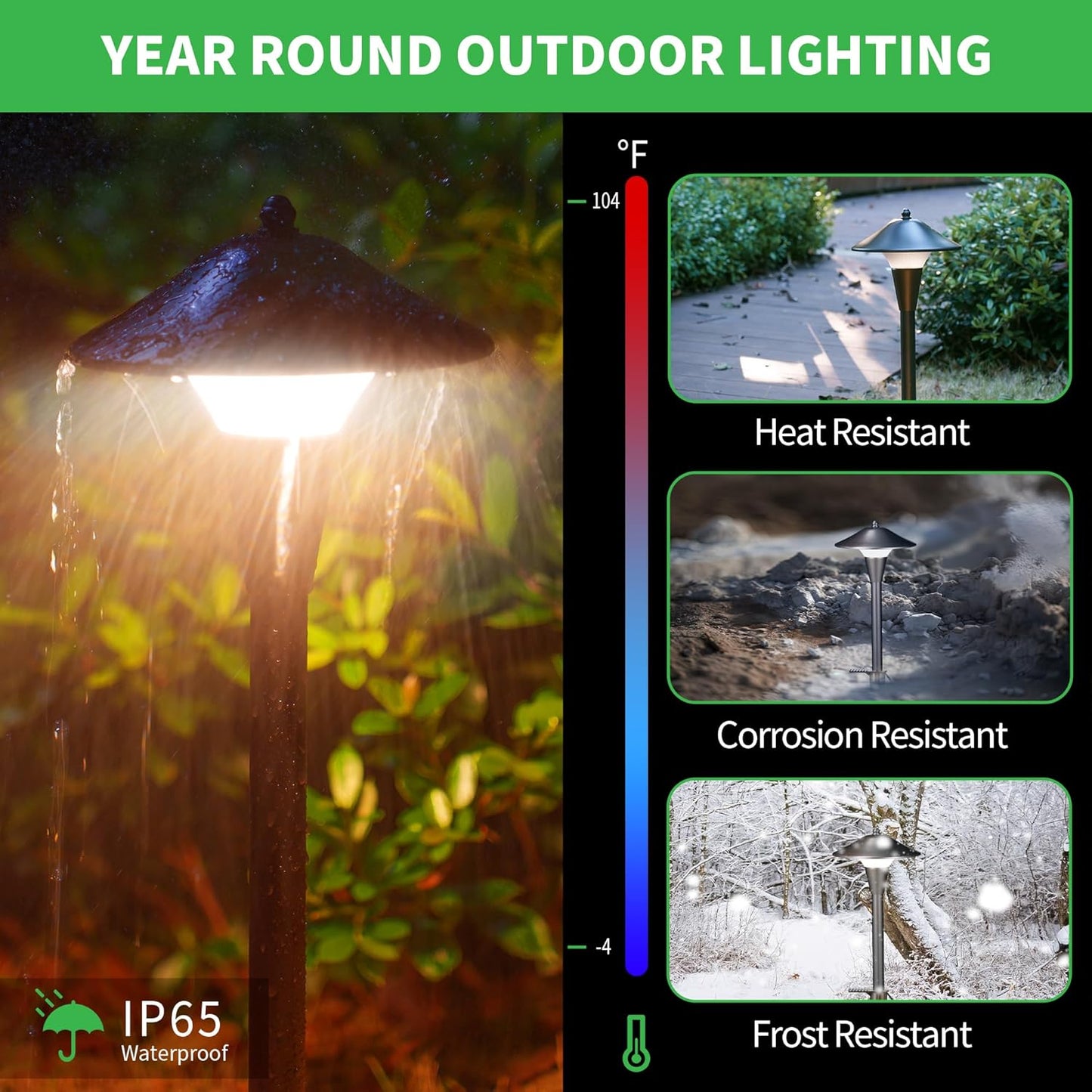 Outdoor Pathway Lights Wired 12V, 2700K/3000K/3500K/4000K/5000K Selectable Landscape Path Light LED, Waterproof Walkway Fixture Mushroom, ORB Aluminum for All Weather Garden Yard (8 Pack)