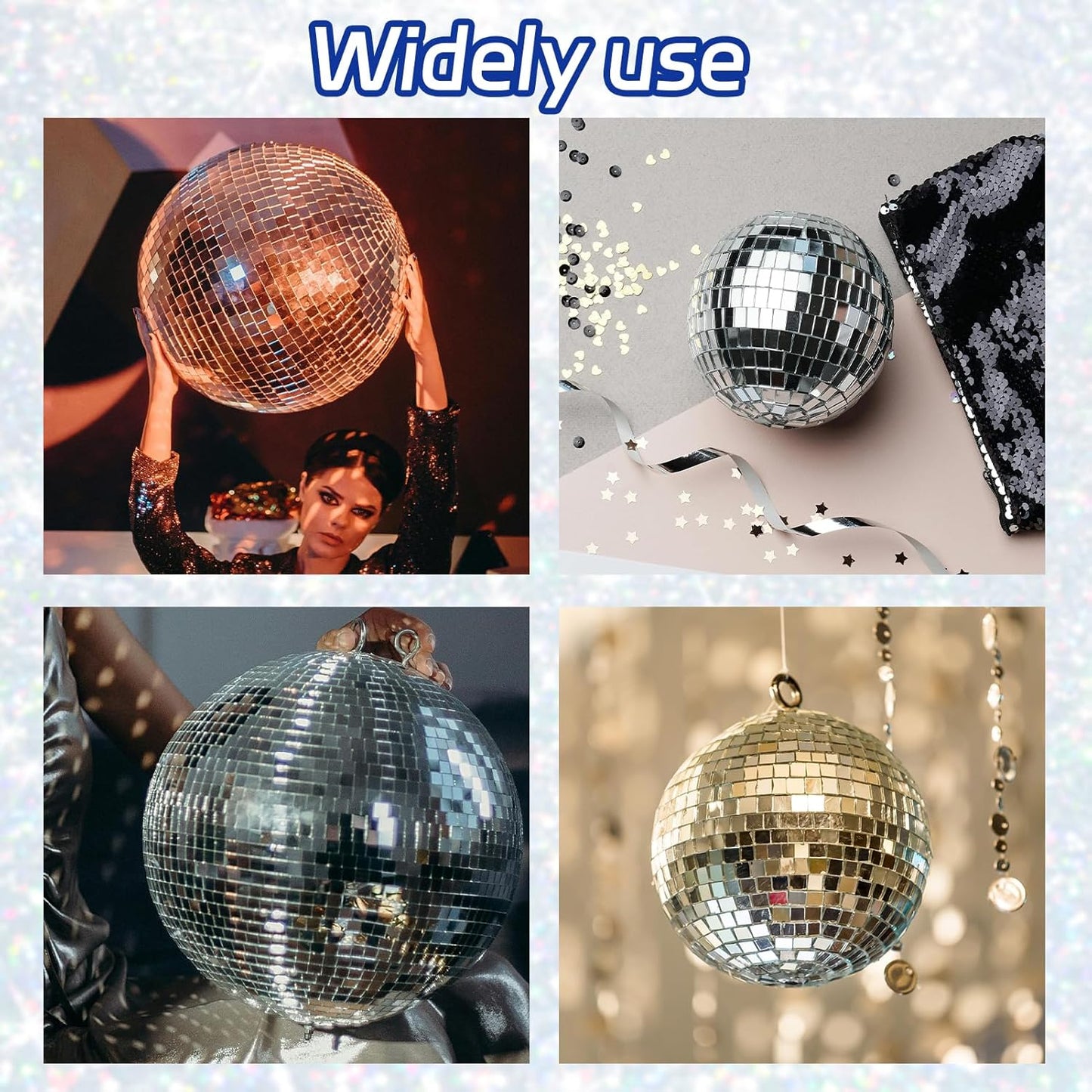 Silver Self-Adhesive Glass Mirror Mosaic Tiles, 5 x 5 mm Square Mirror Tiles, 3200 Pieces Disco Ball Tiles for DIY Craft, 2 Rolls Disco Mirror Tiles for Interior, Art Collage, Card Making, Cups
