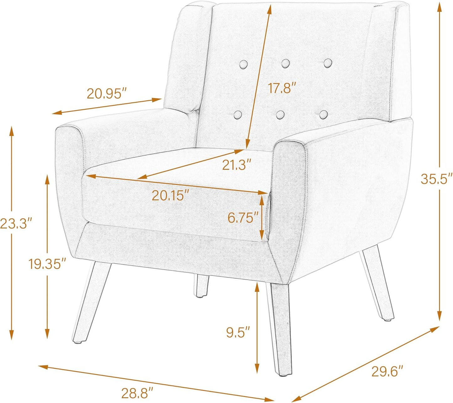 UIXE Faux Leather Accent Chairs Set of 4, Modern Arm Club Chair Upholstered Armchair for Living Room, Comfy Single Sofa Seats Button Tufted Reading Seating, Green