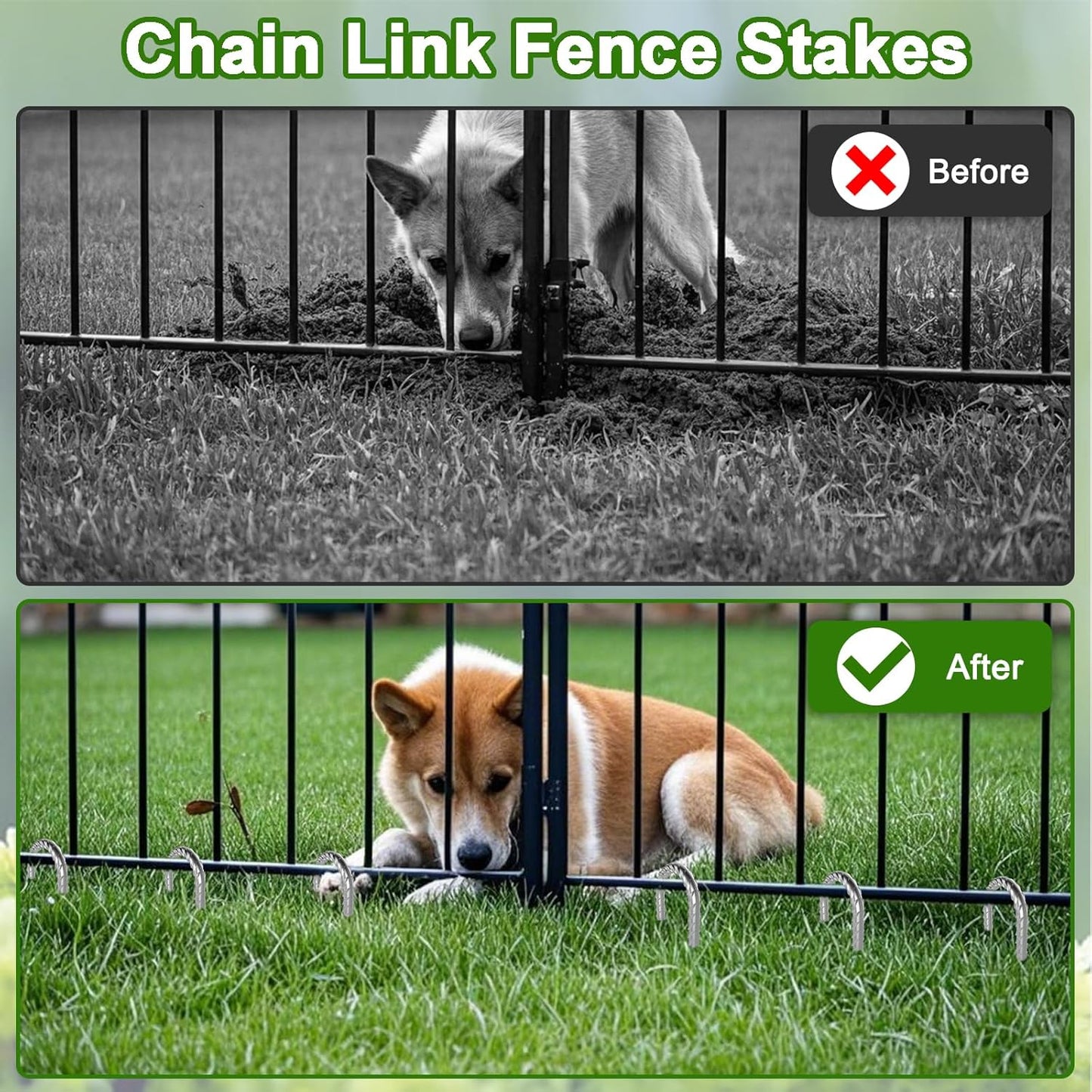 VVOKGO Rebar-Stakes-12-Inch J Hook Galvanized Tent Stakes Heavy Duty, 50-Pack Ground Chain Link Fence Anchors with Chisel Point End for Gazebo, Camping Tents, Outdoor Inflatables Decorations