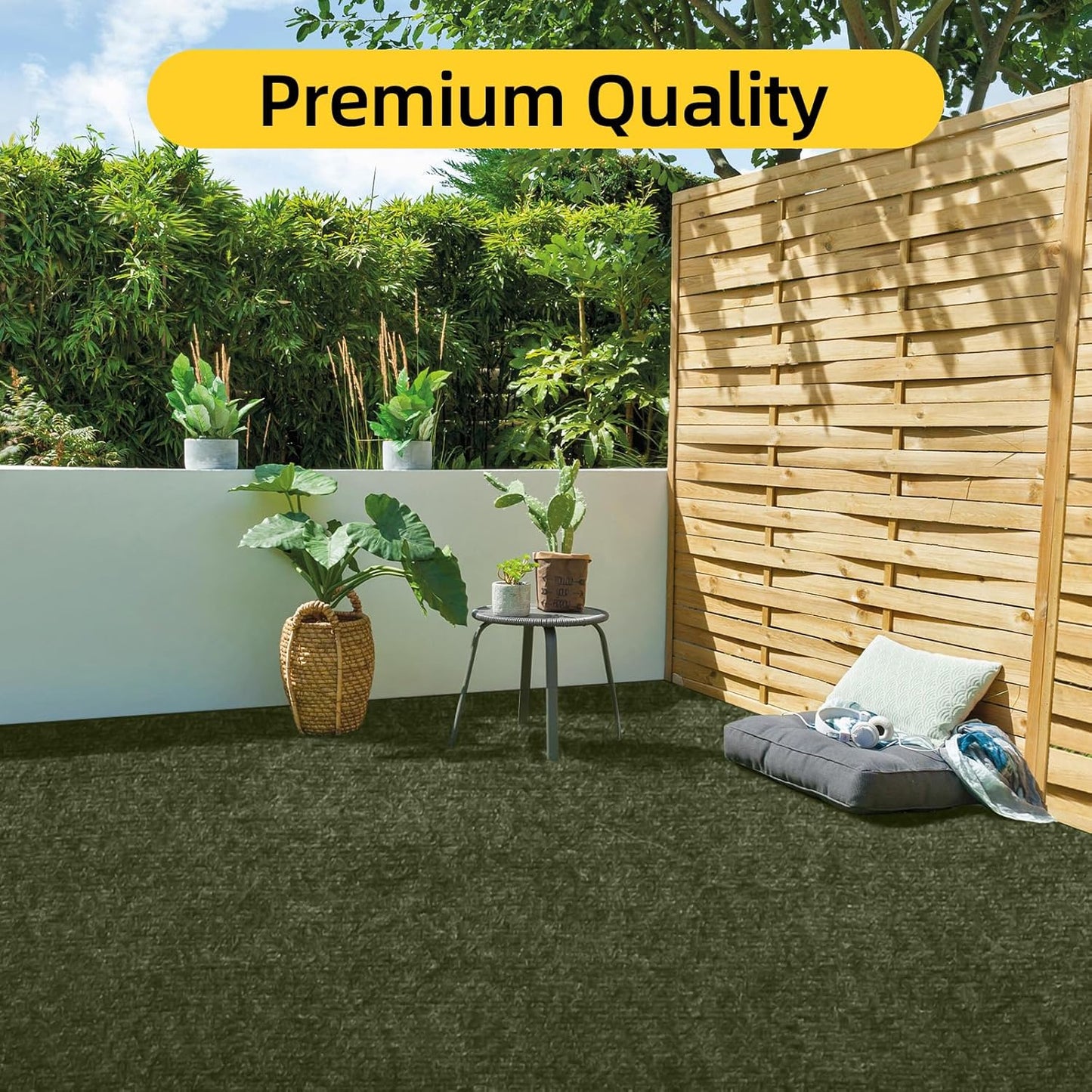 Marine Carpet,6 FT x 14 FT Olive Green Indoor Outdoor Carpet 0.2" Thick with Water-Proof TPE Backing, Non-Slide for Home, Patio, Porch, Deck