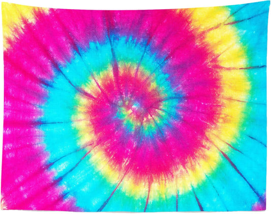 BELECO Tie Dye Tapestry Fabric Wall Hanging 92x70 Inch Groovy Sign Rainbow Tapestry Backdrop Colorful Spiral Tie Dye Party Decorations Tie Dye Art Tapestries for Bedroom Living Room Dorm Decor
