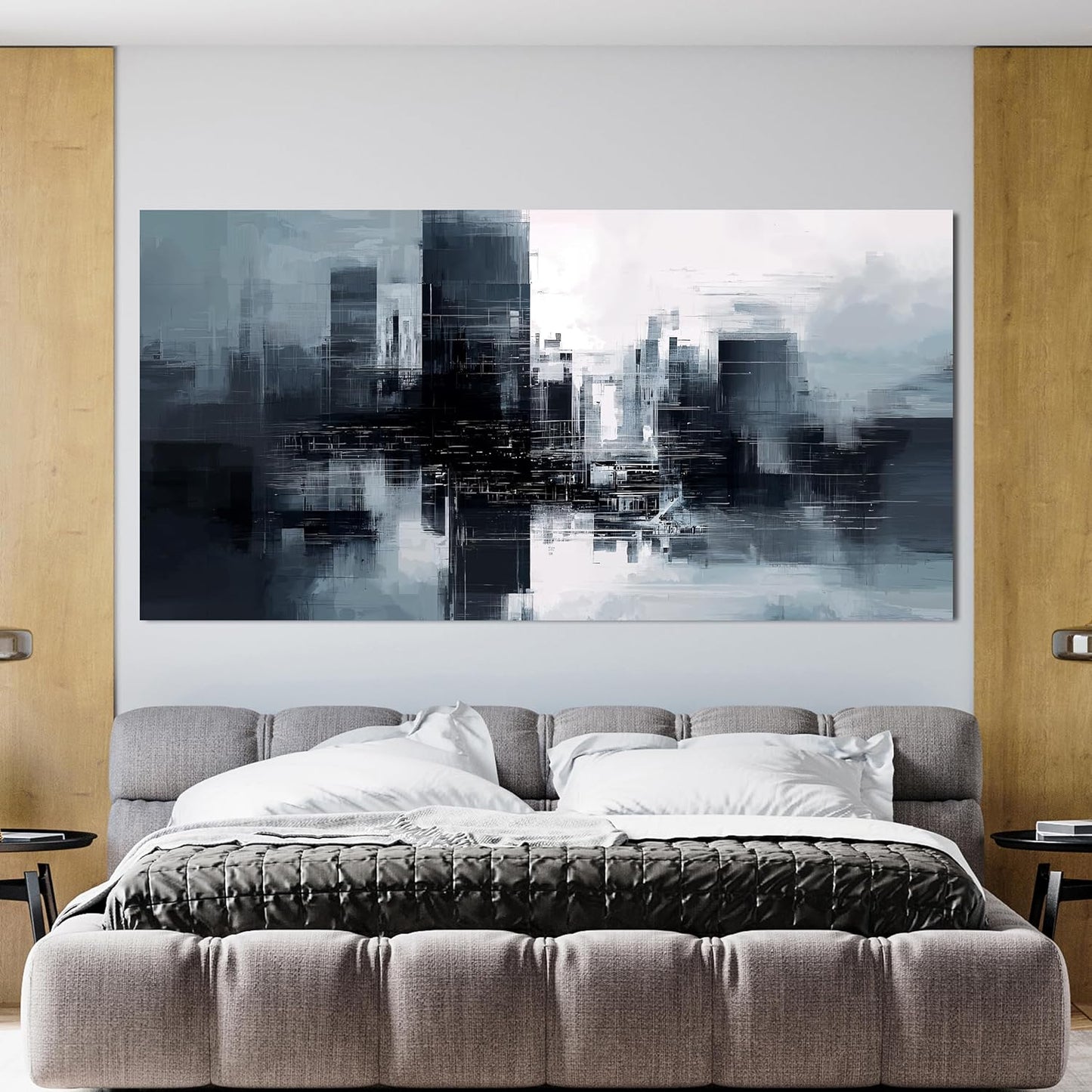Dimpaga Abstract Canvas Wall Art Decorations Large Black and White Canvas Wall Art Decor Modern Abstract Wall Art Prints Decor Pictures For Bedroom Decorations Wall For Living Room Office 24" X 48"