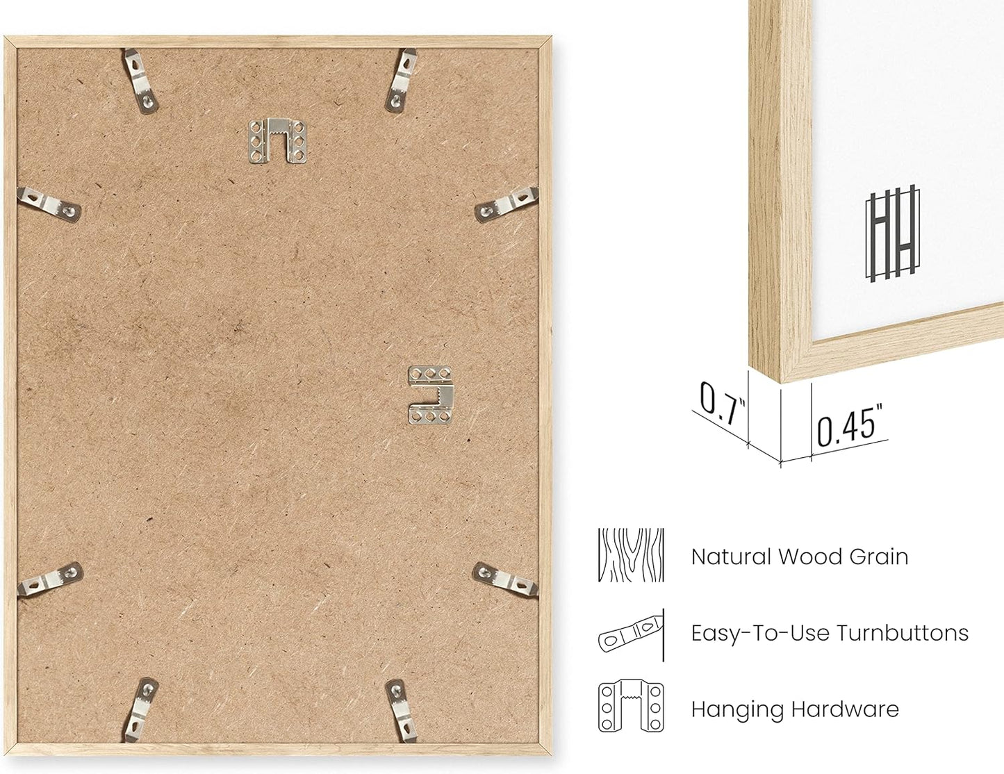 Haus and Hues 12x18 Natural Oak Wood Picture Frames Set of 25 - Premium Bulk Picture Frames 12x16 Bundle - Elegant Gallery Wall Frame Set for Posters, Art Display - Ideal for Wall Decor in Home &
