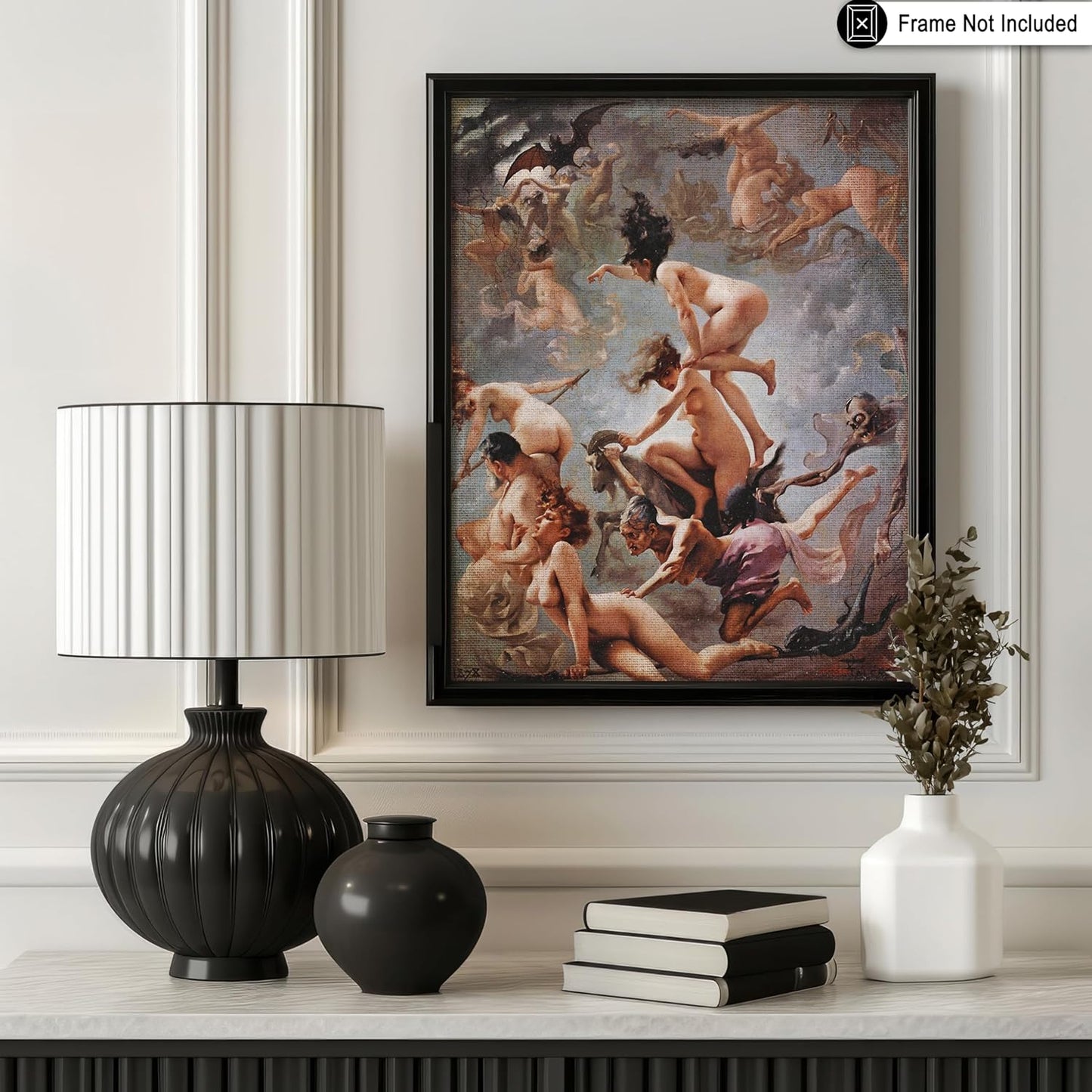 Poster Master Vintage Witches Going to their Sabbath Poster - Retro Naked Witches Print - Halloween Art - Pagan Art - Gift for Men & Women - Gothic Decor for Bedroom or Dorm - 8x10 UNFRAMED Wall Art
