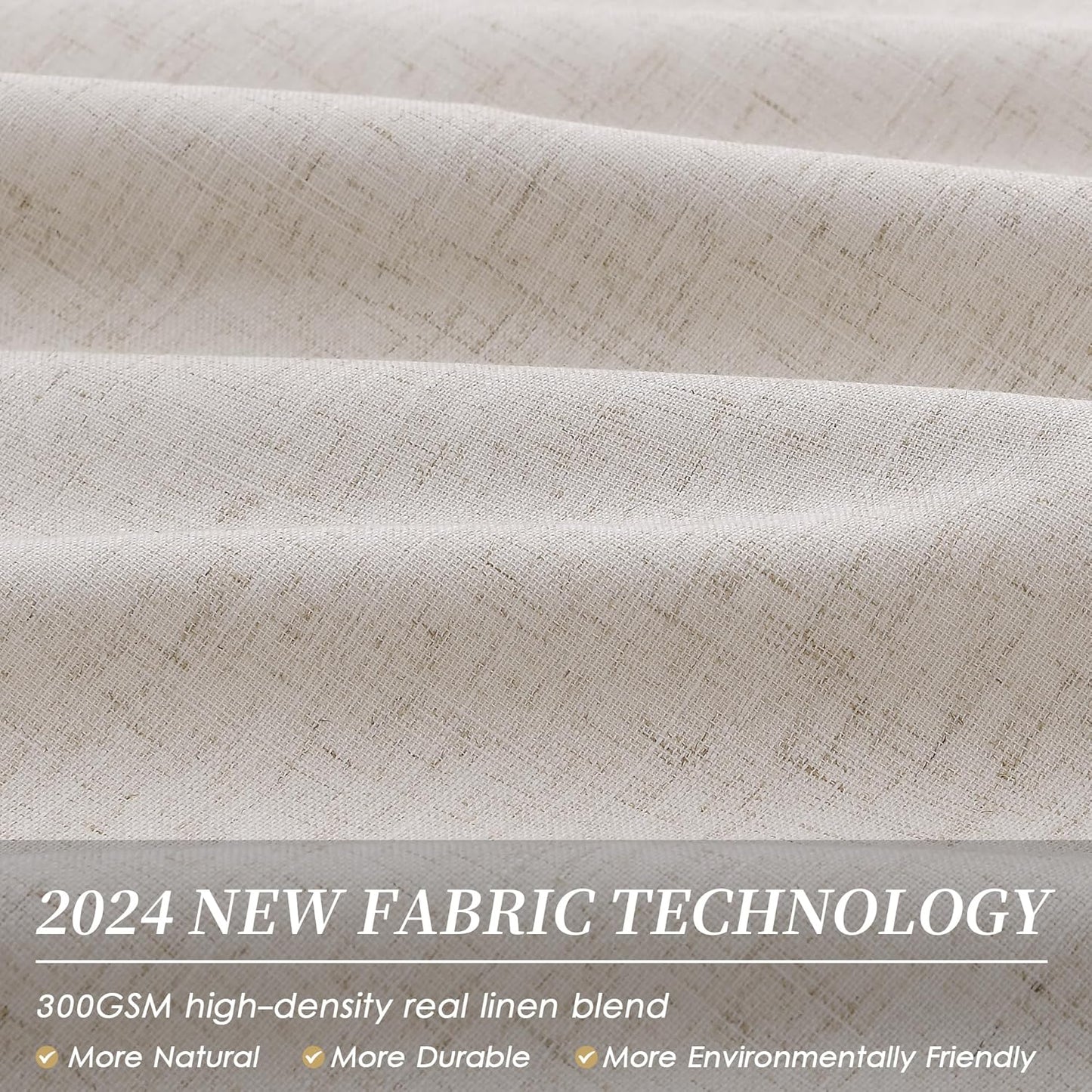 BOODII Sand Beige Linen Blackout Curtains for Bedroom 84 Inch Length 2 Panels Set Room Darkening Curtains Black Out Curtain Neutral Thermal Insulated Living Room Nursery Drapes Back Tab 52x84