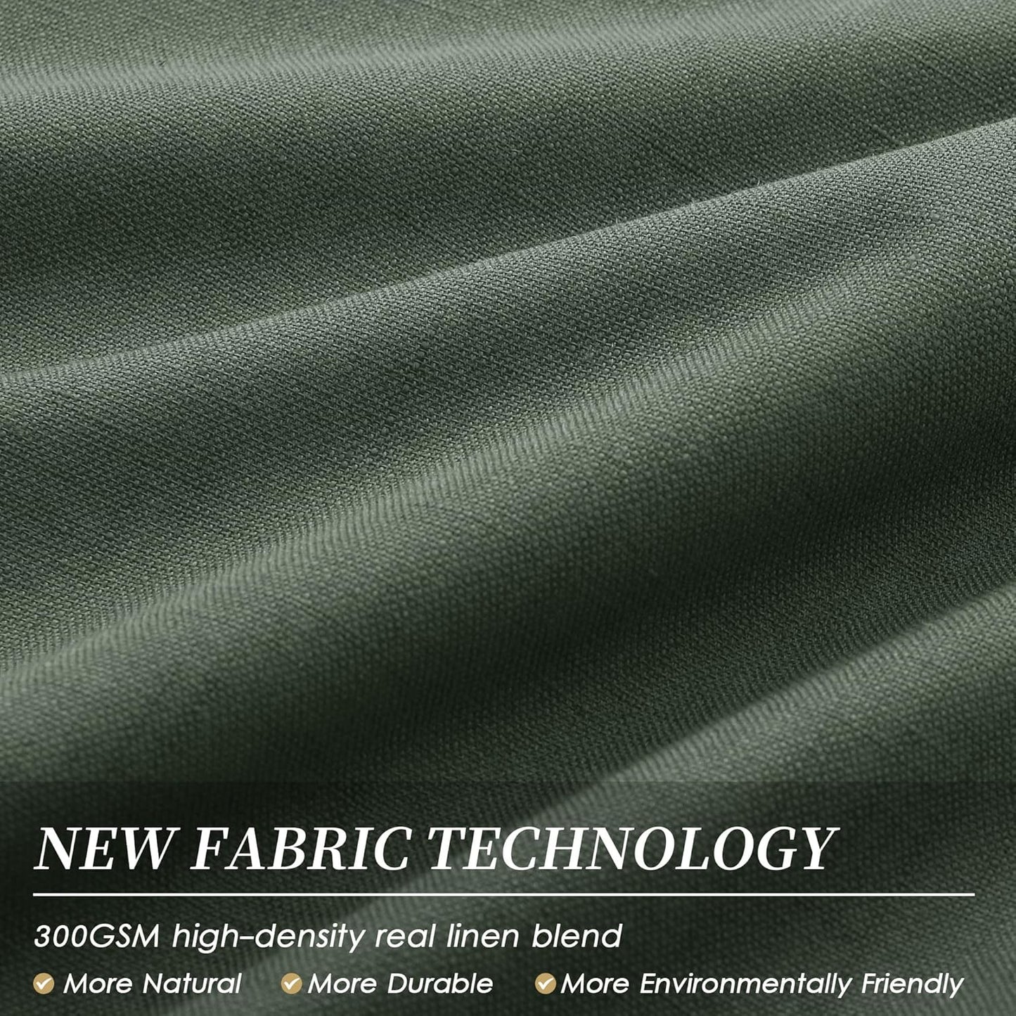 BOODII Christmas Curtains Olive Green Black Out Linen Curtains 84 Inch Length 2 Panels Set Back Tab Rod Pocket Curtain Thermal Insulated Noise Reduction Drapes for Farmhouse Living Room Loden, 52x84