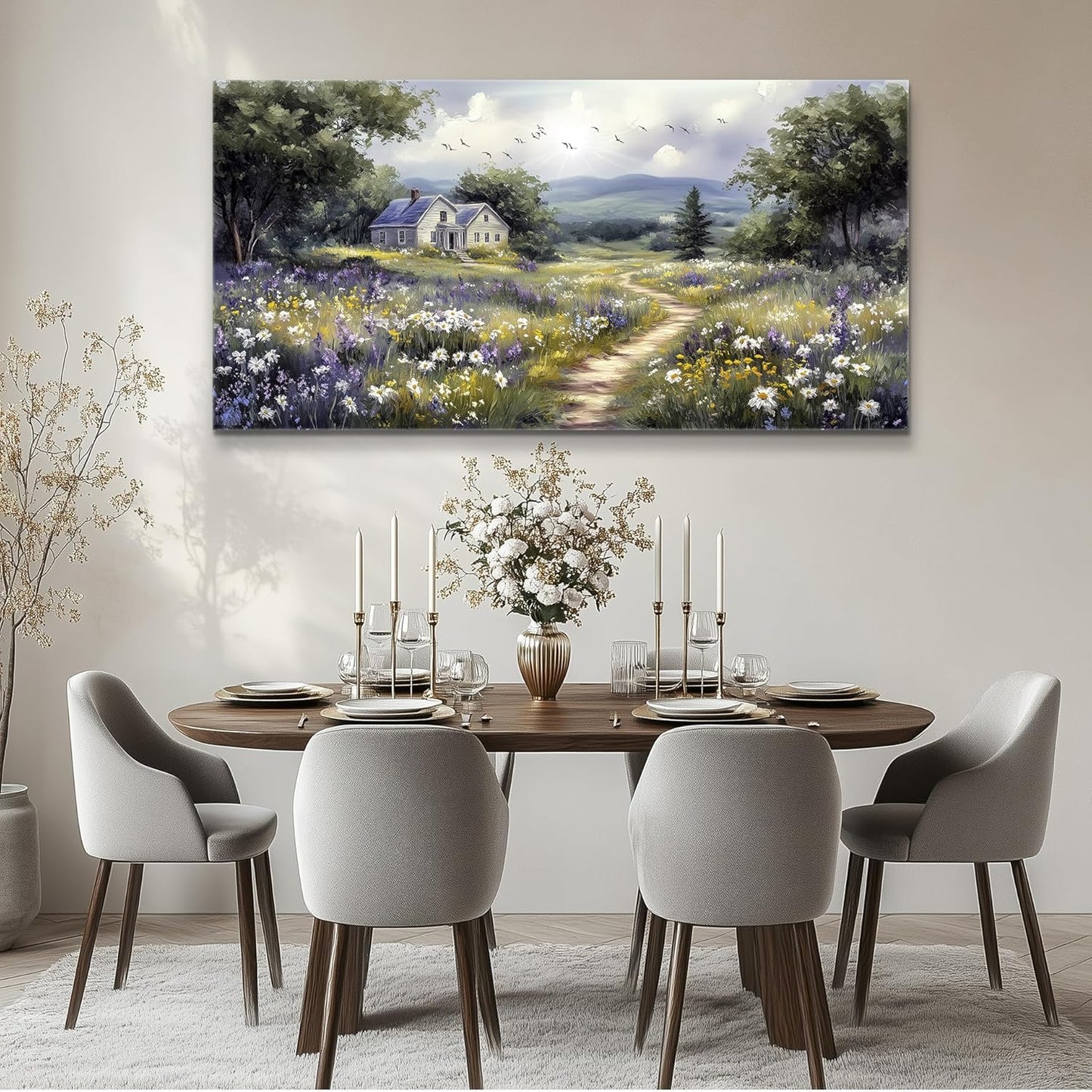Canvas Wall Art for Living Room Wall Decor for Bedroom Office Wall Decoration Garden Painting Artwork Room Aesthetic Home Decor 20x40 in