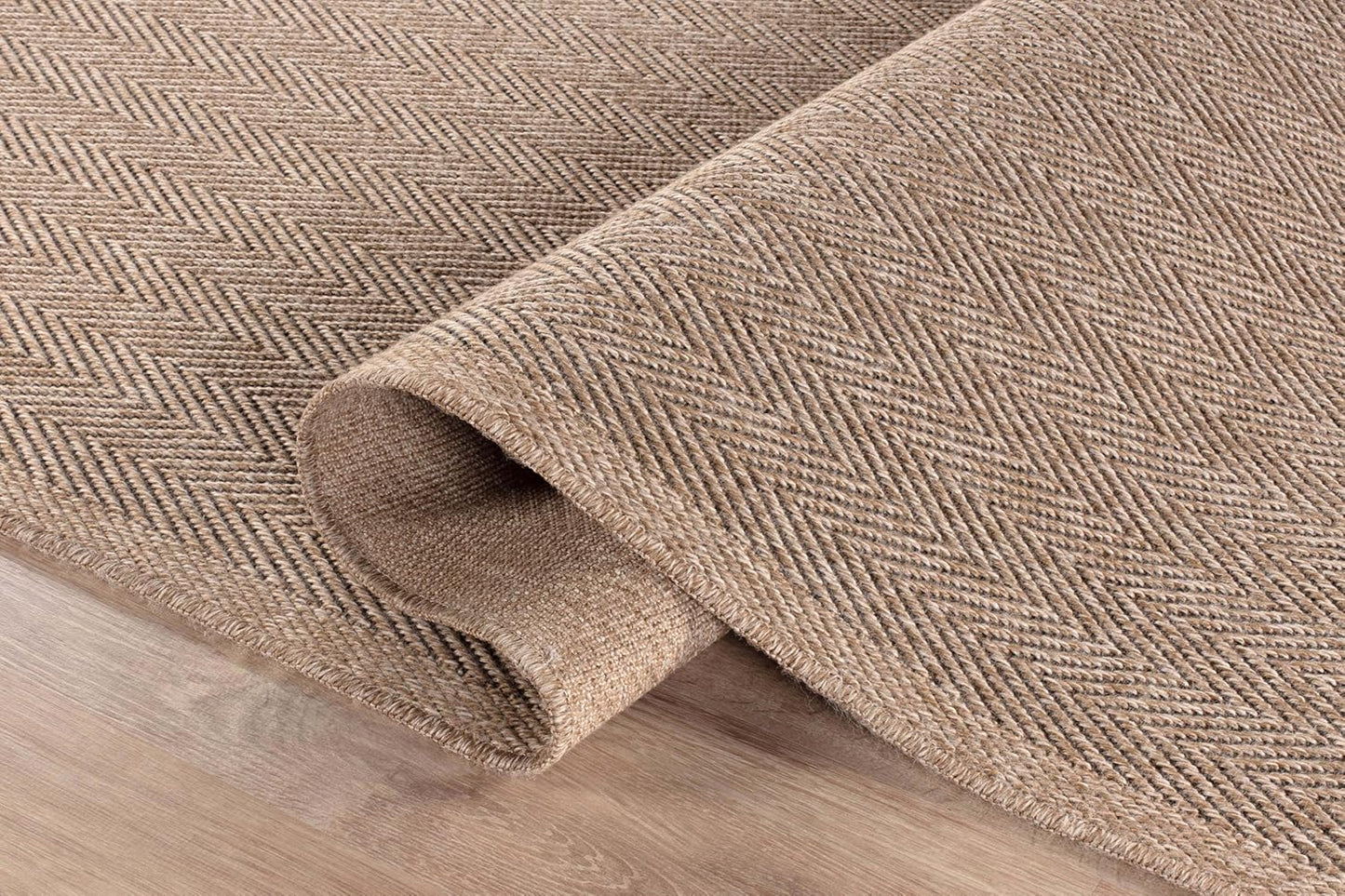 CAMILSON Easy Jute Rug 8x10, Indoor Outdoor Natural Color Fiber Area Rugs for Living Room and Patio Rug Herringbone Seagrass Boho Woven Design Easy-Cleaning Washable Outside Carpet Alfombras 8 x 10