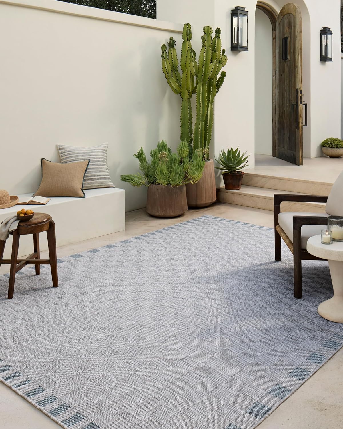 Loloi Amber Lewis Topanga Collection TOP-07 Silver/Blue 9'-2" x 12'-0" Indoor/Outdoor Area Rug