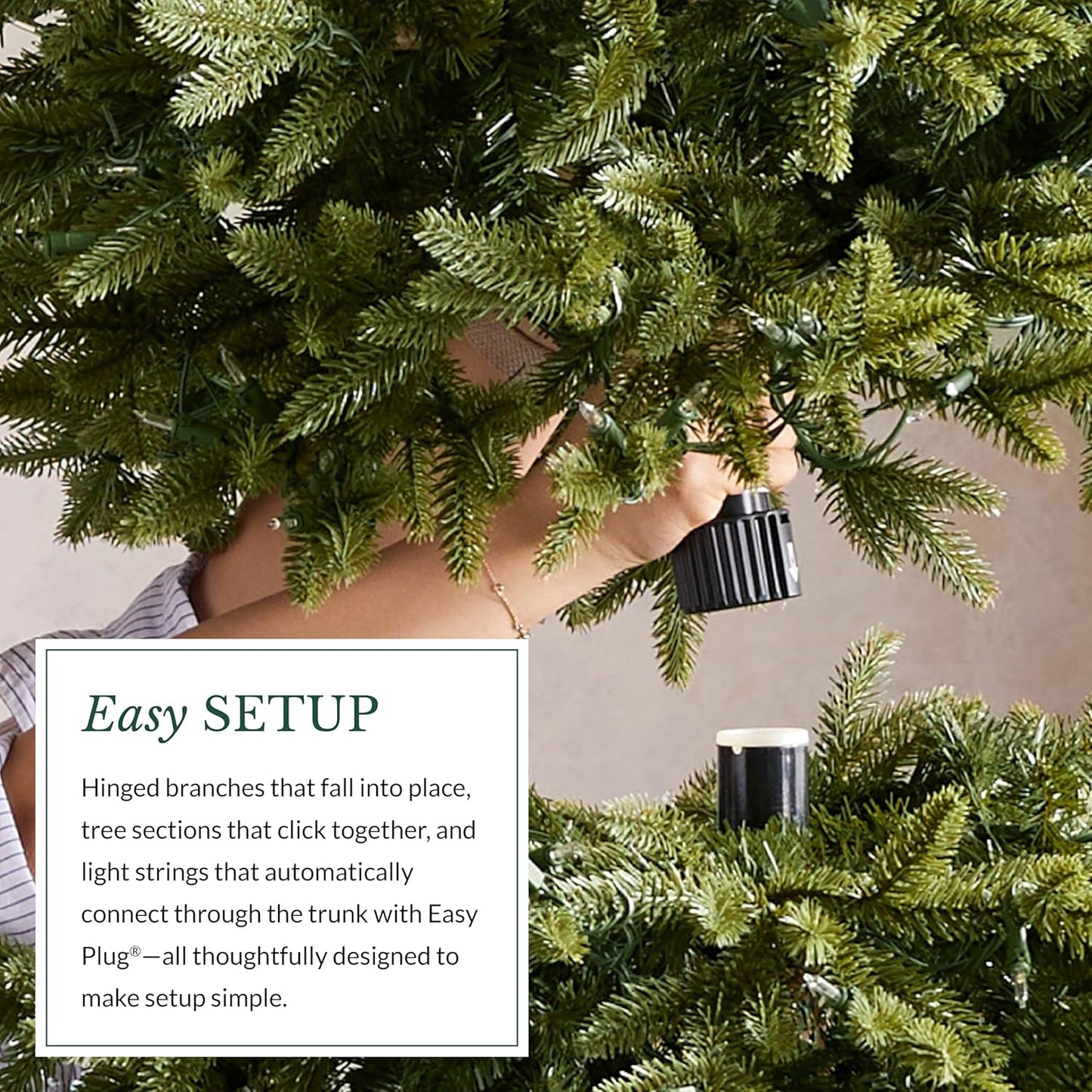Balsam Hill 7.5ft Pre-Lit Classic Blue Spruce - Artificial Christmas Tree with 2,960+ Tips, 1,000 Clear LED Lights, Easy Plug System, Premium Stand & Storage Bag for Indoor Holiday Decorating