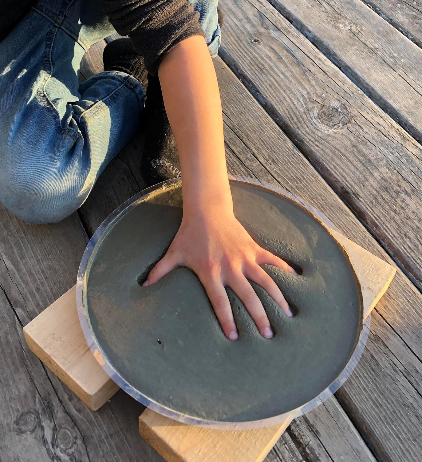 Large DIY Stepping Stone Kit, Handprint Stepping Stone, Mother's Day Gift, Footprint Stepping Stone (10 Inch)
