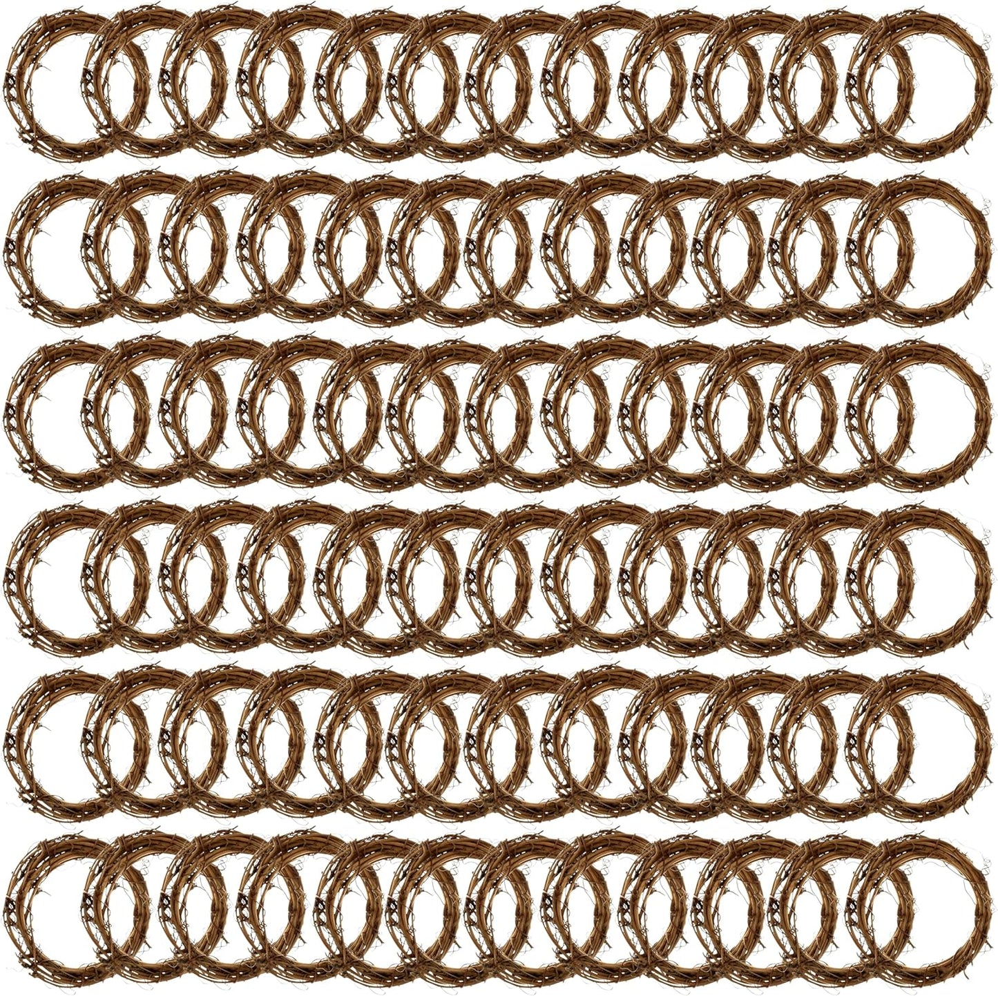 3" Natural Grapevine Wreath by Ashland - Ready-to-Decorate Rustic Home Decor for Weddings, Birthdays, Parties, and Holidays - Bulk 72 Pack