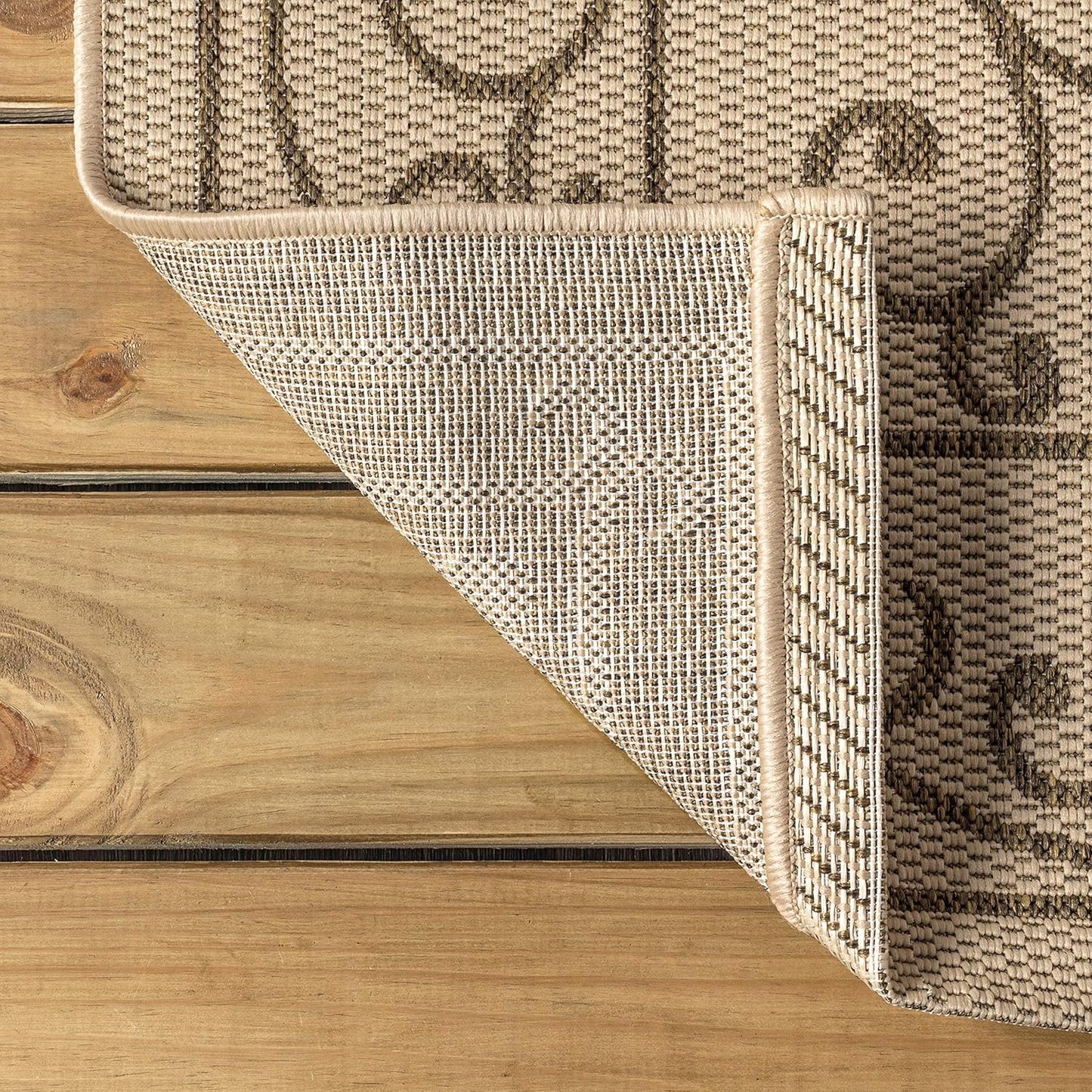JONATHAN Y Vintage Filigree Indoor Outdoor Runner Rug 2X10 Beige/Brown, Charleston Textured Weave for Backyard, Patio, Porch, Easy-Cleaning, High Traffic, Pet-Friendly, Non-Shedding (SMB106A-210)